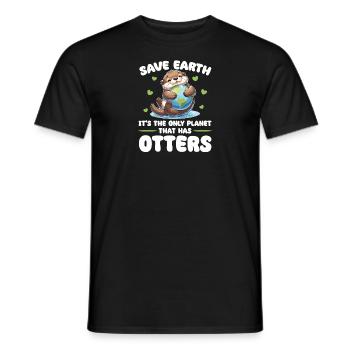 Ist der einzige Planet mit Otters Earth Day - Männer T-Shirt - Schwarz - Vorne - AI Model Male 178 light (178cm)