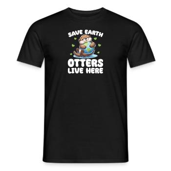 Rettet die Erde Otters leben hier Earth Day - Männer T-Shirt - Schwarz - Vorne - AI Model Male 178 light (178cm)