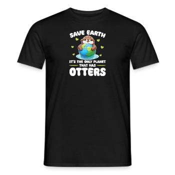 Ist der einzige Planet mit Otters Earth Day - Männer T-Shirt - Schwarz - Vorne - AI Model Male 178 light (178cm)