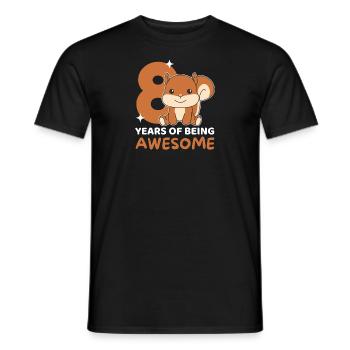 Squirrel for 8th birthday children eight years - Men's T-Shirt - black - Front - AI Model Male 178 light (178cm)