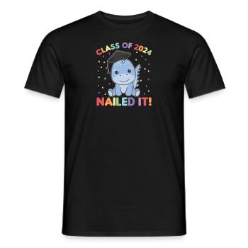 Kids Class of 2024 nailed it Dino - Männer T-Shirt - Schwarz - Vorne - AI Model Male 178 light (178cm)