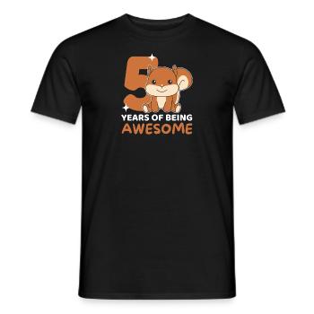 Squirrel for 5th birthday children five years - Men's T-Shirt - black - Front - AI Model Male 178 light (178cm)