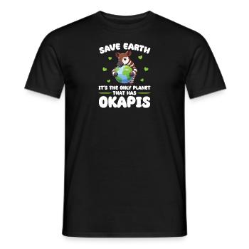 Ist der einzige Planet mit Okapis Earth Day - Männer T-Shirt - Schwarz - Vorne - AI Model Male 178 light (178cm)