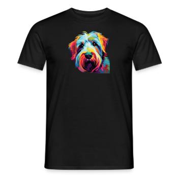 Watercolor Colorful Sealyham Terrier - Men's T-Shirt - black - Front - AI Model Male 178 light (178cm)