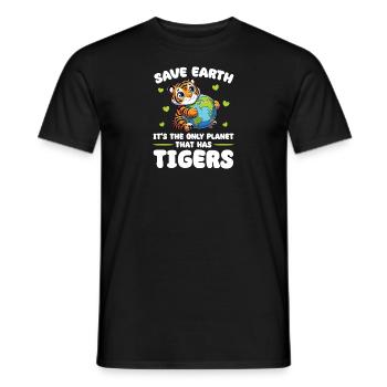 Ist der einzige Planet mit Tigers Earth Day - Männer T-Shirt - Schwarz - Vorne - AI Model Male 178 light (178cm)