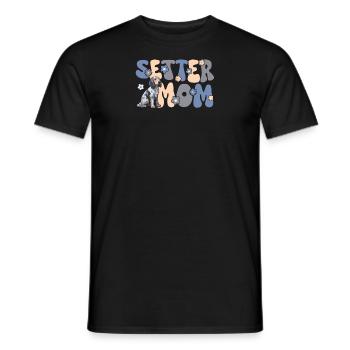 English Blue Setter Groovy Setter Mama - Men's T-Shirt - black - Front - AI Model Male 178 light (178cm)