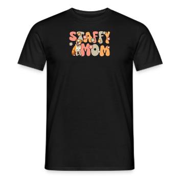 American Staffordshire Terrier Groovy Staffy Maman - T-shirt homme - noir - Devant - AI Model Male 178 light (178cm)