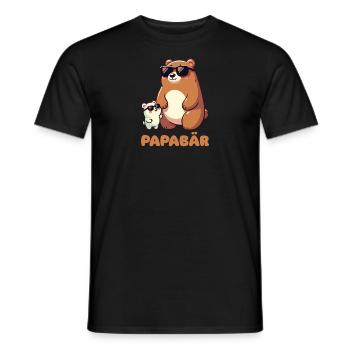 Papa Bears Father's Day Best Dad - Bear - Men's T-Shirt - black - Front - AI Model Male 178 light (178cm)