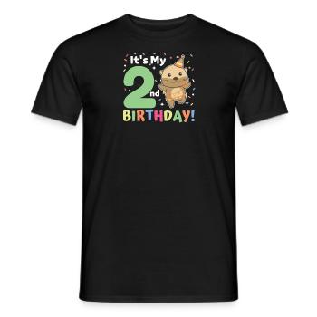 Loutre pour les enfants de 2 ans - T-shirt homme - noir - Devant - AI Model Male 178 light (178cm)