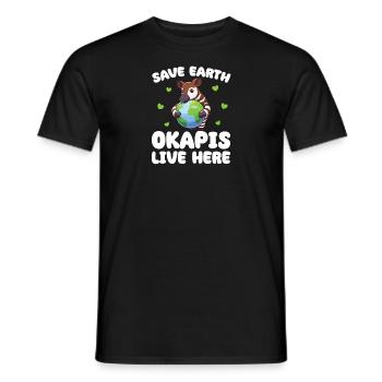 Rettet die Erde Okapis leben hier Earth Day - Männer T-Shirt - Schwarz - Vorne - AI Model Male 178 light (178cm)