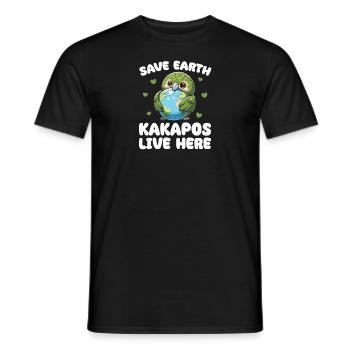 Save the Earth Kakapos live here Earth Day - Men's T-Shirt - black - Front - AI Model Male 178 light (178cm)