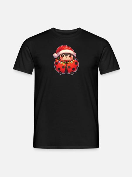 Christmas Fairy Lights Ladybug - Men's T-Shirt - black
