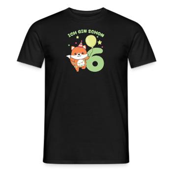 I'm already 6 foxes birthday kids - Men's T-Shirt - black - Front - AI Model Male 178 light (178cm)
