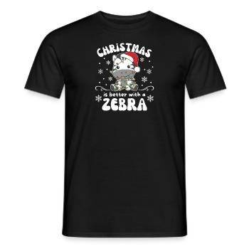 Weihnachten ist besser mit einem Zebra - Männer T-Shirt - Schwarz - Vorne - AI Model Male 178 light (178cm)