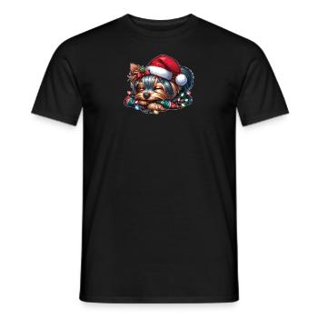 Christmas Hat Christmas Fairy Lights - Men's T-Shirt - black - Front - AI Model Male 178 light (178cm)