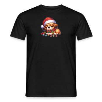 Christmas Hat Christmas Fairy Lights - Men's T-Shirt - black - Front - AI Model Male 178 light (178cm)