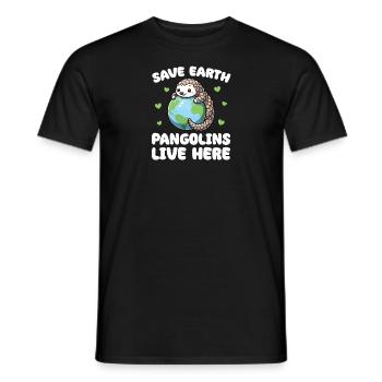 Rettet die Erde Schuppentiere leben hier Earth Day - Männer T-Shirt - Schwarz - Vorne - AI Model Male 178 light (178cm)