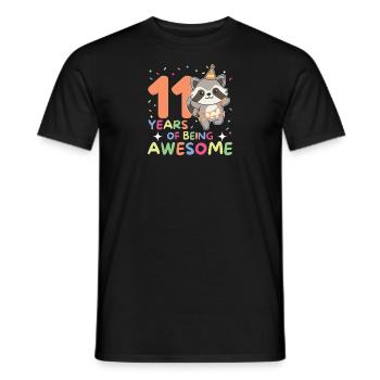 Raton laveur pour ses 11 ans Enfants de onze ans - T-shirt homme - noir - Devant - AI Model Male 178 light (178cm)