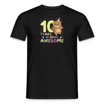 Castor pour ses 10 ans Enfants de dix ans - T-shirt homme - noir - Devant - AI Model Male 178 light (178cm)