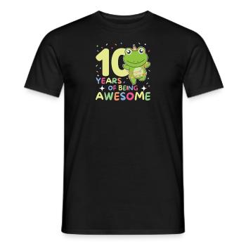 Grenouille pour ses 10 ans Enfants de dix ans - T-shirt homme - noir - Devant - AI Model Male 178 light (178cm)
