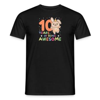 Lapin pour ses 10 ans enfants de dix ans - T-shirt homme - noir - Devant - AI Model Male 178 light (178cm)