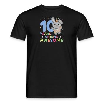 Lapin pour ses 10 ans enfants de dix ans - T-shirt homme - noir - Devant - AI Model Male 178 light (178cm)