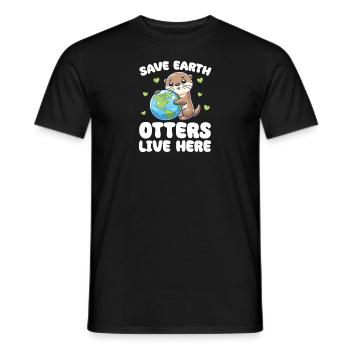 Rettet die Erde Otters leben hier Earth Day - Männer T-Shirt - Schwarz - Vorne - AI Model Male 178 light (178cm)