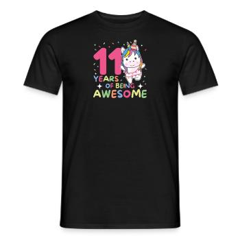 Licorne pour ses 11 ans enfants de onze ans - T-shirt homme - noir - Devant - AI Model Male 178 light (178cm)