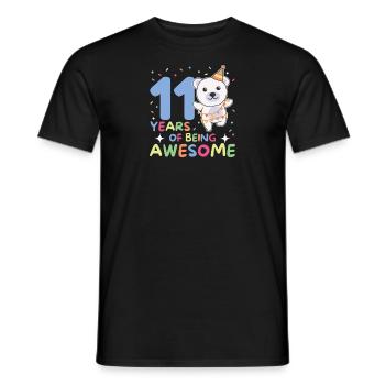 Ours polaire pour ses 11 ans Enfants de onze ans - T-shirt homme - noir - Devant - AI Model Male 178 light (178cm)