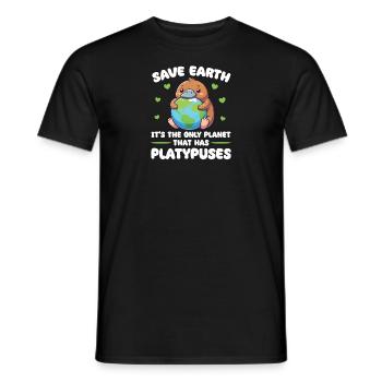 Is the only platypus planet Earth Day - Men's T-Shirt - black - Front - AI Model Male 178 light (178cm)