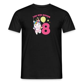 I'm already 8 unicorns birthday kids - Men's T-Shirt - black - Front - AI Model Male 178 light (178cm)