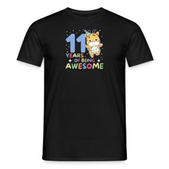 Girafe pour 11ème anniversaire enfants de onze ans - T-shirt homme - noir - Devant - AI Model Male 178 light (178cm)