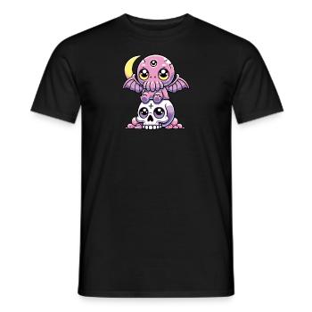Kawaii Gothic Cthulhu Pastel Colors Gothic Goth - Men's T-Shirt - black - Front - AI Model Male 178 light (178cm)