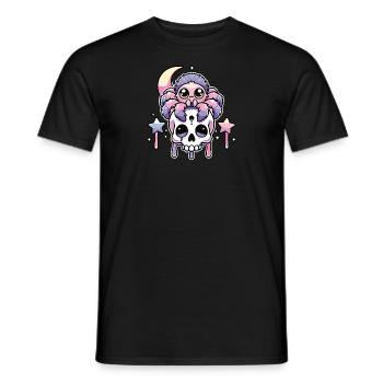 Kawaii Gothique Tarentule Couleurs Pastel Gothique Goth - T-shirt homme - noir - Devant - AI Model Male 178 light (178cm)