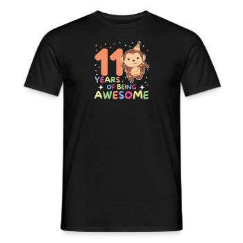 Singe pour les enfants de 11 ans - T-shirt homme - noir - Devant - AI Model Male 178 light (178cm)