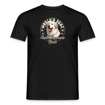 Bouvier des Pyrénées Grand Pyrénéen papa - T-shirt homme - noir - Devant - AI Model Male 178 light (178cm)