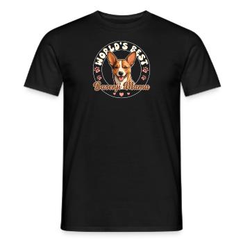 Basenji Groovy Basenji Mama - T-shirt homme - noir - Devant - AI Model Male 178 light (178cm)