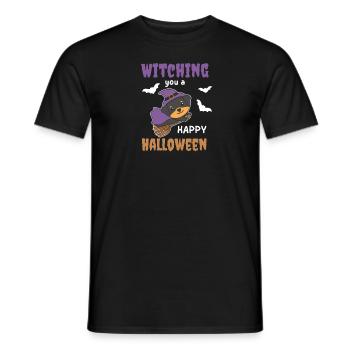 Rottweiler Hexe Witching you a Happy Halloween - Männer T-Shirt - Schwarz - Vorne - AI Model Male 178 light (178cm)