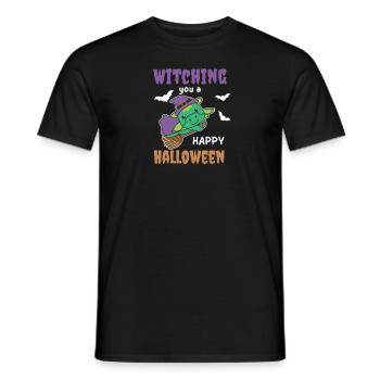 Drache Hexe Witching you a Happy Halloween - Männer T-Shirt - Schwarz - Vorne - AI Model Male 178 light (178cm)