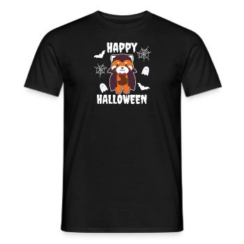 Red Panda Happy Halloween Cute Vampire Costume - Men's T-Shirt - black - Front - AI Model Male 178 light (178cm)