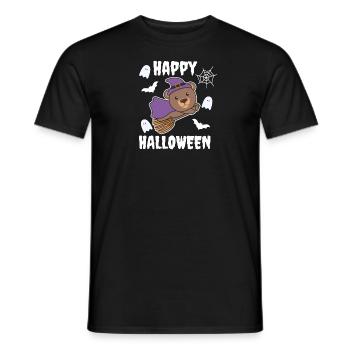 Ours Happy Halloween Sorcière Enfants Costume de Sorcière - T-shirt homme - noir - Devant - AI Model Male 178 light (178cm)