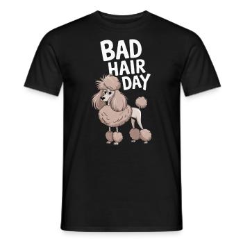 Bad Hair Day - lustiger Pudel Spruch - Männer T-Shirt - Schwarz - Vorne - AI Model Male 178 light (178cm)