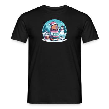 Noël festif Capybara d’hiver - T-shirt homme - noir - Devant - AI Model Male 178 light (178cm)