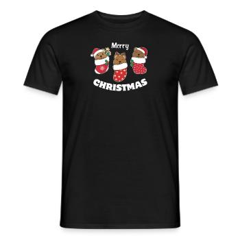 Mignon quokka en chaussette de Noël pour Noël - T-shirt homme - noir - Devant - AI Model Male 178 light (178cm)