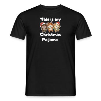 Guinea Pig Christmas Pajamas - Men's T-Shirt - black - Front - AI Model Male 178 light (178cm)
