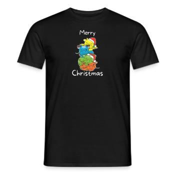 Dragon Christmas Tree Christmas Animals Dragon - Men's T-Shirt - black - Front - AI Model Male 178 light (178cm)
