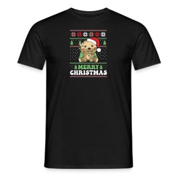 Joyeux Noël rétro moche Noël Loutre - T-shirt homme - noir - Devant - AI Model Male 178 light (178cm)