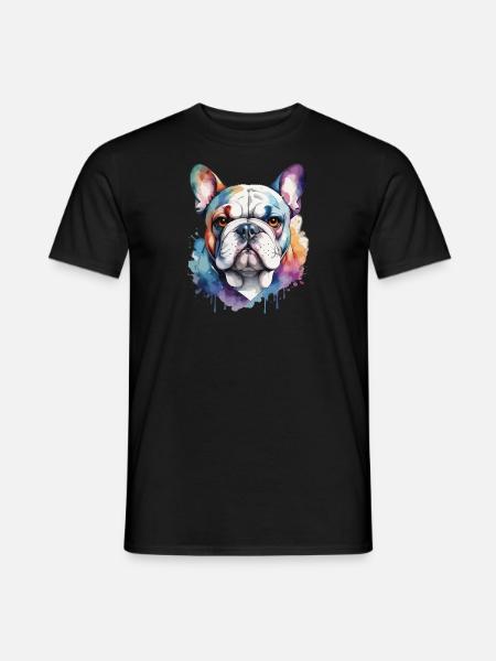 Französische Bulldogge Cool Cool Bunt - Männer T-Shirt - Schwarz