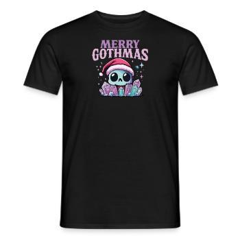 Merry Gothmas Pastel Goth Crâne de Noël - T-shirt homme - noir - Devant - AI Model Male 178 light (178cm)
