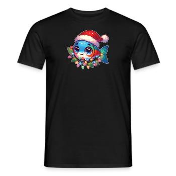 Fées de Noël Poisson Tetra - T-shirt homme - noir - Devant - AI Model Male 178 light (178cm)
